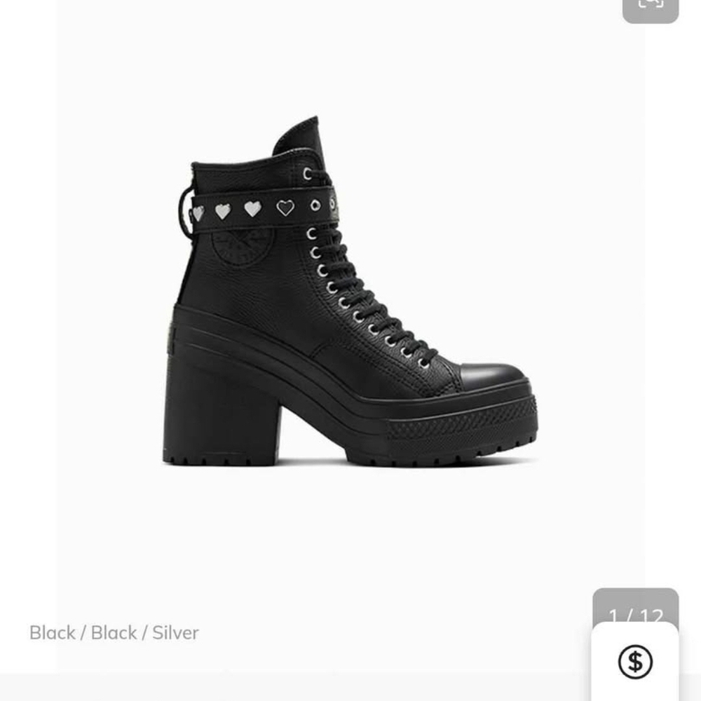 Converse Black Lace Up Platform Boots
